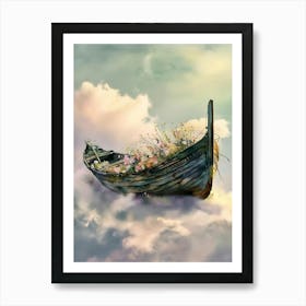 Boat In The Sky Art Print