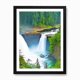 The Lower Falls Of The Lewis River, United States Majestic, Beautiful & Classic (3) Art Print