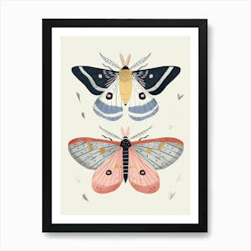 Colourful Insect Illustration Moth 27 Art Print