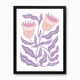 Purple Tulip Blooms Art Print