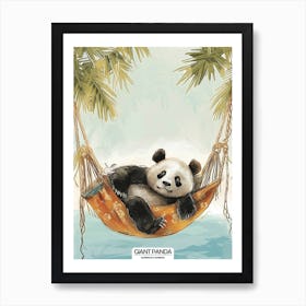 Giant Panda Napping In A Hammock Poster 3 Art Print