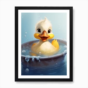 Cartoon Duckling In The Bath 2 Art Print