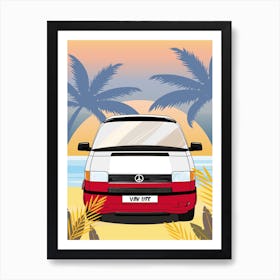 Van Trip On The Beach Art Print