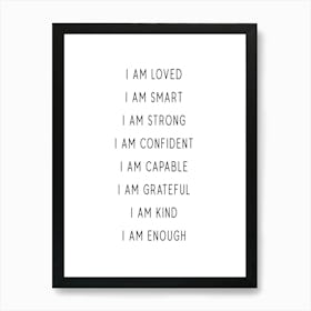 Kid Affirmations Art Print