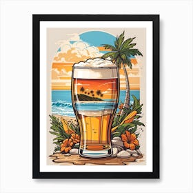 Retro Sunset Drink Cool Art Print