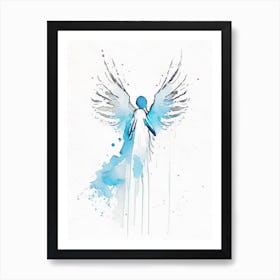 Guardian Angel 1 Symbol Minimal Watercolour Art Print