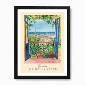 My Happy Place Barcelona 1 Travel Poster Affiche