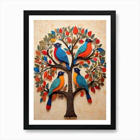 Default Brightly Colored Traditional Gond Folk Art From India 1 Art Print