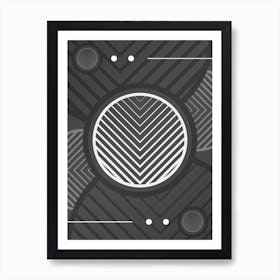 Abstract Geometric Glyph Array in White and Gray n.0059 Art Print