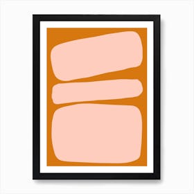 Abstract Bauhaus Shapes 3 Orange & Pink Art Print