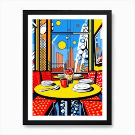 Pop Art Style Dotty Diner Art Print