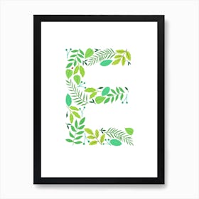 Leafy Letter E Art Print
