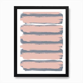 Blue And Pink Lines Art Print