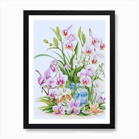 Orchids In A Vase 2 Art Print