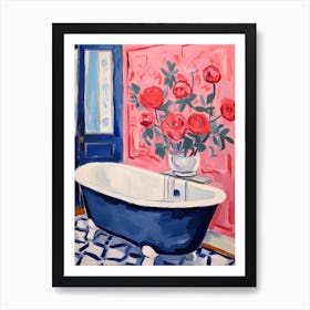 A Bathtube Full Of Rose In A Bathroom 4 Art Print