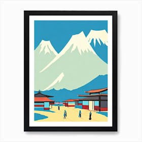 Naeba, Japan Midcentury Vintage Skiing Poster Art Print