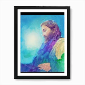 Man contact with universe Art Print