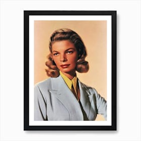 Lauren Bacall Retro Collage Movies Art Print