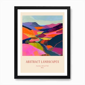 Colourful Abstract Snowdonia National Park Wales 3 Poster Art Print