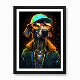 American Staghound Dog Art Print