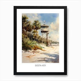 Siesta Key Watercolor 1travel Poster Art Print