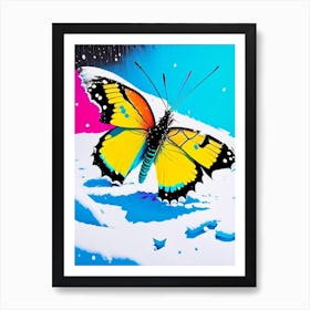 Butterfly In Snow Andy Warhol Inspired 1 Art Print