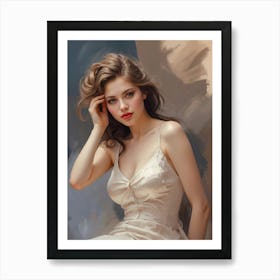 Portrait Of A Young Woman Art Print