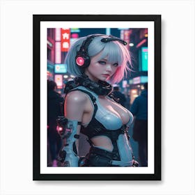 Futuristic Girl Art Print