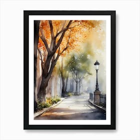 Watercolor Of A Street 14 Art Print