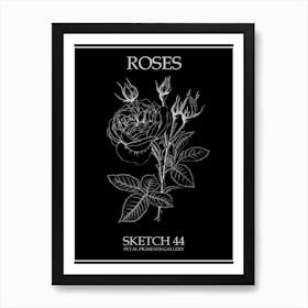 Roses Sketch 44 Poster Inverted Póster