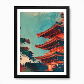 Todai Ji Temple Mid Century Modern 2 Art Print