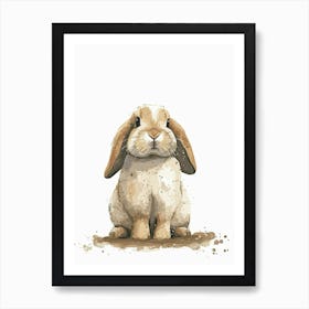 Havana Rabbit Nursery Illustration 2 Art Print