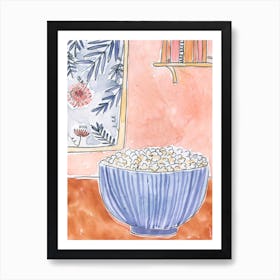 Popcorn by the window Art Print