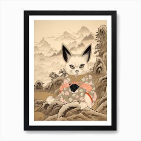 Fennec Fox Japanese Illustration 3 Art Print