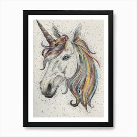 Paint Splash Rainbow Unicorn 2 Art Print