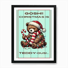 Christmas Teddy Bear Art Print