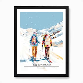 Big Sky Resort   Montana Usa, Ski Resort Poster Illustration 0 Art Print
