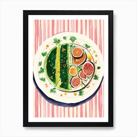 A Plate Of Figs 2 Top View Food Illustration 1 Art Print