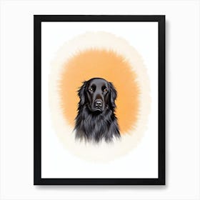 Flat Coated Retriever Illustration Dog Art Print