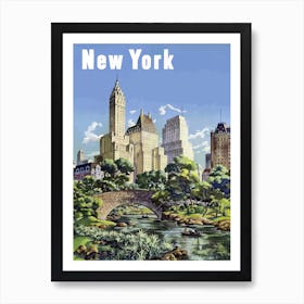 New York Skyline From The Central Park Art Print