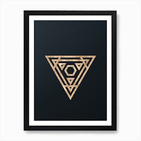 Abstract Geometric Gold Glyph on Dark Teal n.0485 Art Print
