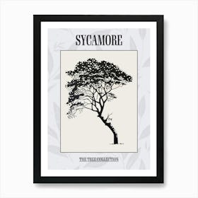 Sycamore Tree Simple Geometric Nature Stencil 1 Poster Art Print