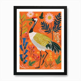 Spring Birds Crane 1 Art Print