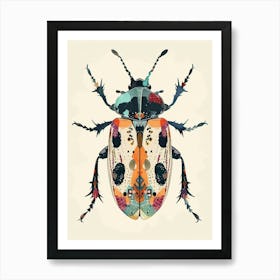 Colourful Insect Illustration Flea Beetle 12 Art Print