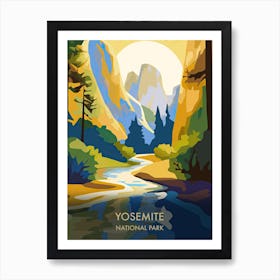 Yosemite National Park Travel Poster Matisse Style 2 Art Print