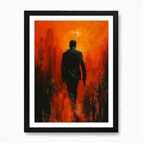 Man In Black Canvas Print Art Print