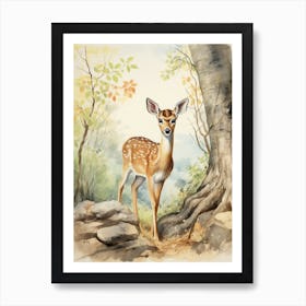 Storybook Animal Watercolour Gazelle 4 Art Print