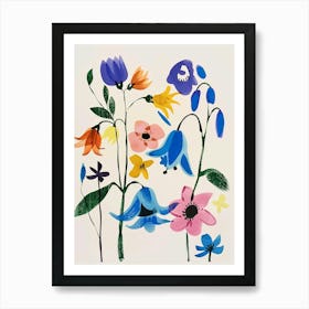 Painted Florals Bluebell 1 Art Print