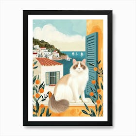 Ragdoll Cat Storybook Illustration 2 Art Print