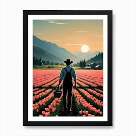 Farmer In The Field Art Print